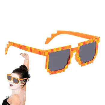 Пиксельные солнцезащитные очки, 8-битные пиксельные солнцезащитные очки для детей, пиксельные очки для малышей, сувениры для вечеринки, реквизит для фотосессии, очки 18