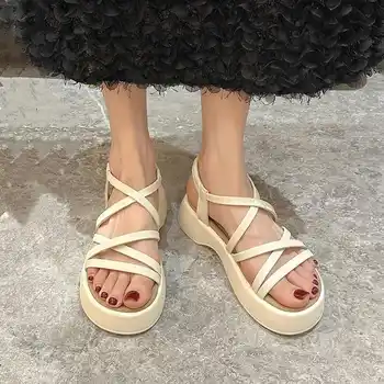 BCEBYL Новые модные летние римские сандалии на платформе Женская обувь Повседневная прогулочная женская обувь Модные женские сандалии 10