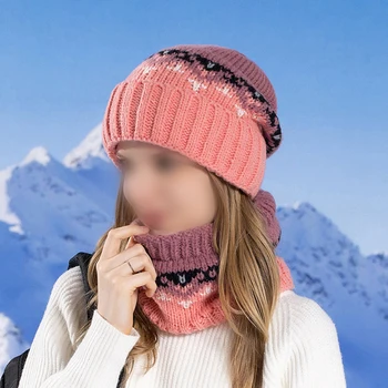 Оставайтесь комфортными и модными зимой с этим комплектом из шапки и шарфа вязаная текстура и плюшевый шарф для дополнительного тепла 13
