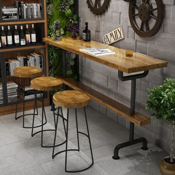 Дизайнерский Обеденный стол в баре для вечеринок, высокий деревянный стол для бара в ночном клубе, стол для бистро с напитками, мебель для гостиной Tavoli Da Pranzo 17